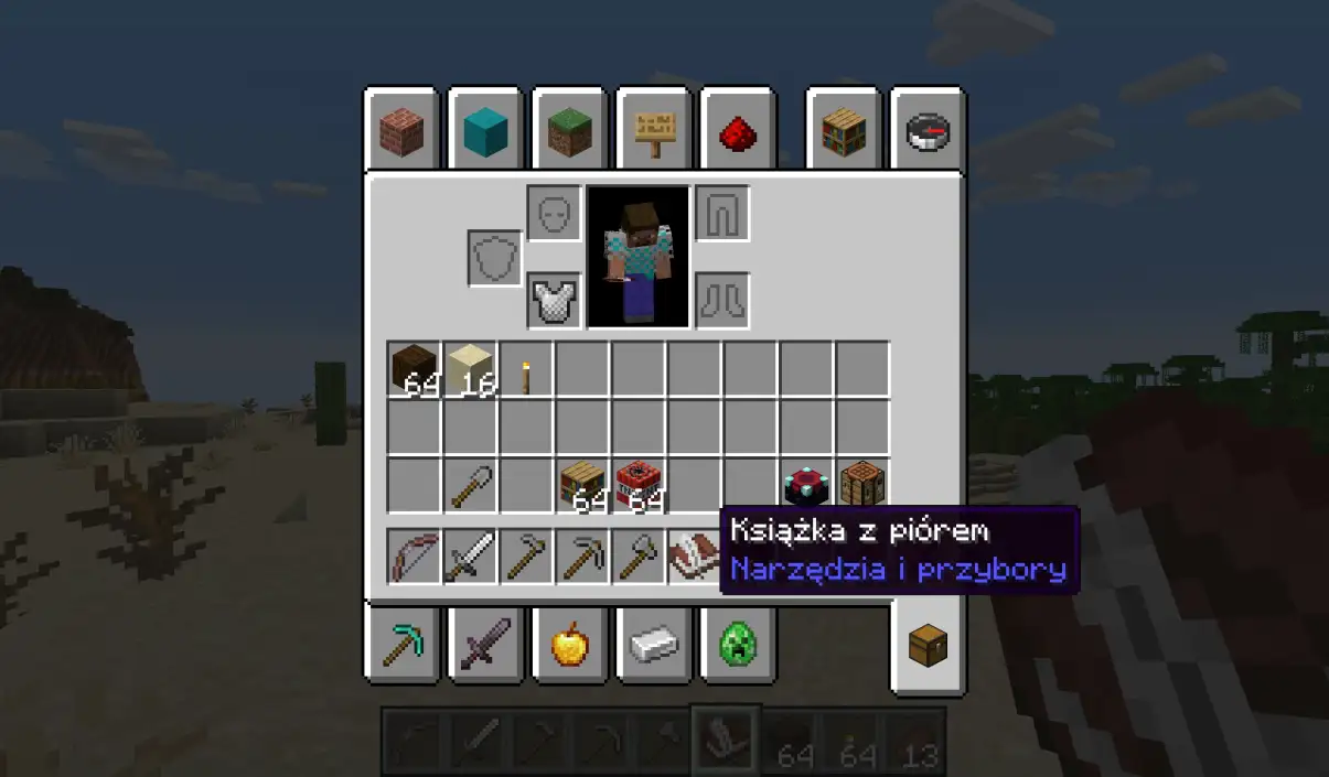 Jak zrobić książkę z piórem w Minecraft?